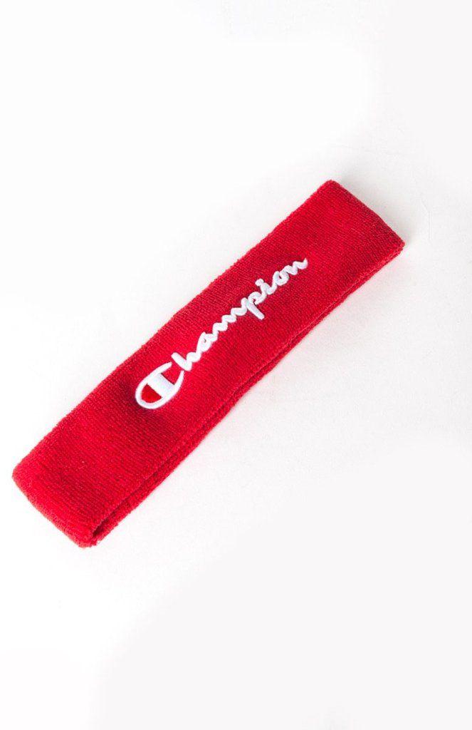 Headband Logo - Champion Terry Logo Headband- Scarlet