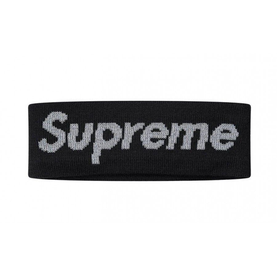 Headband Logo - Supreme New Era Reflective Logo Headband (Black)