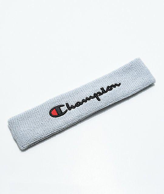 Headband Logo - Champion Terry Logo Silver Headband