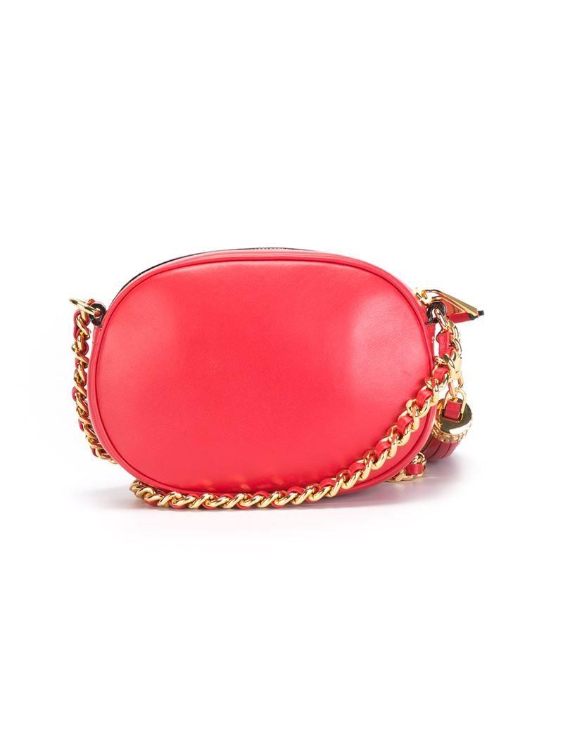 Red Oval Logo - Moschino Oval Logo Crossbody Bag in Red - Lyst