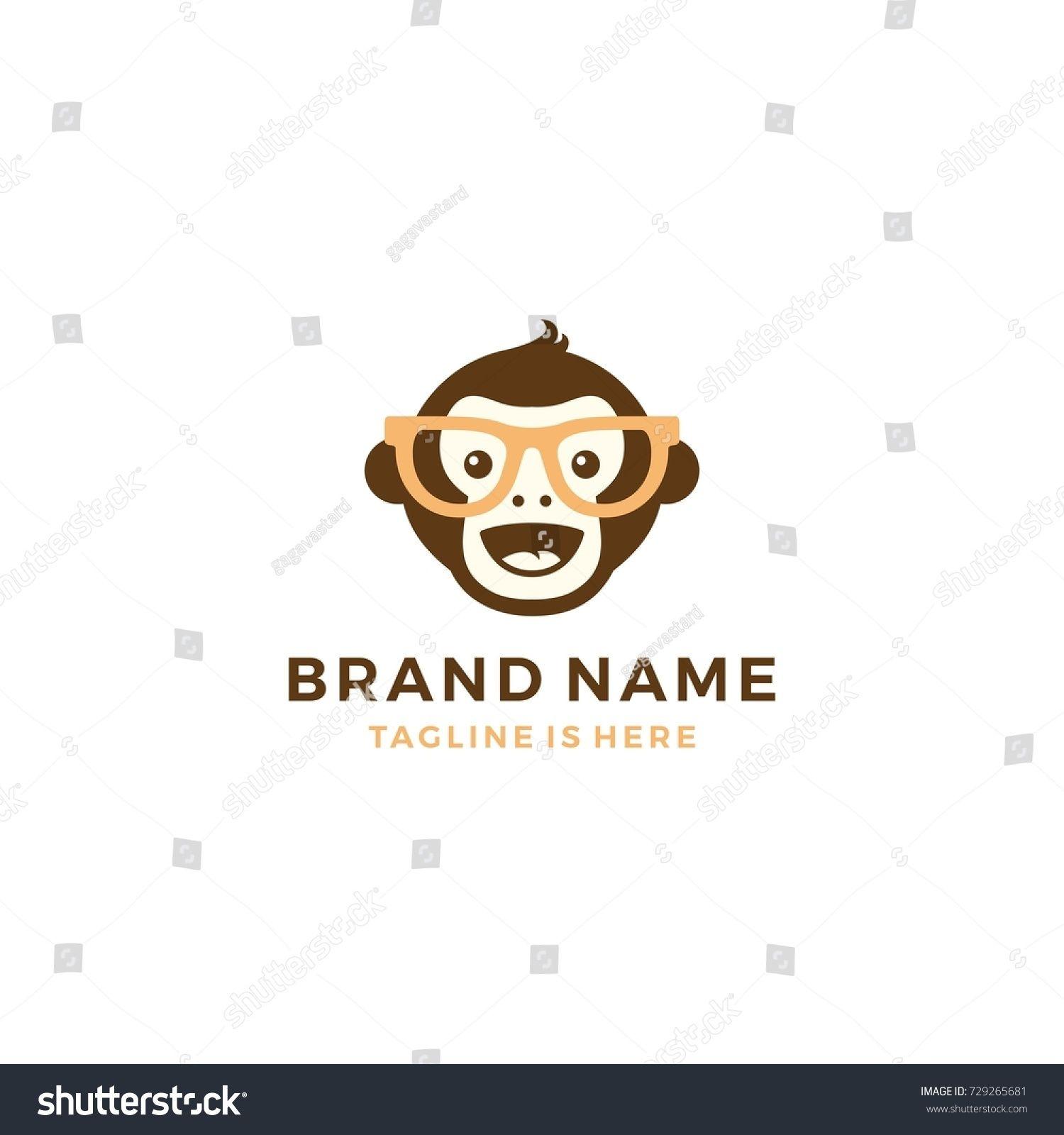 Chimp Logo - smile fun monkey chimp chimpanzee geek logo template vector icon ...