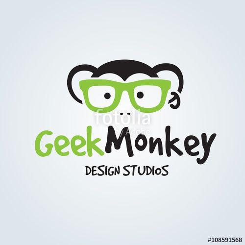 Chimp Logo - Monkey Logo.Animal logo template.Chimp logo. Stock image