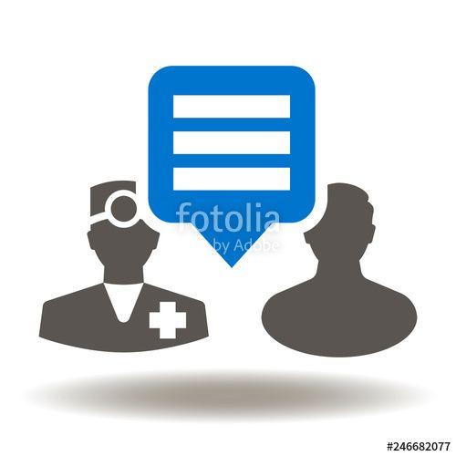 Patient Logo - Medical consulting icon. Doctor man speech bubble patient