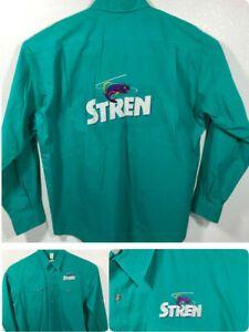 Stren Logo - Vintage STREN Fishing Line Logo Long Sleeve Button Front Shirt Mens