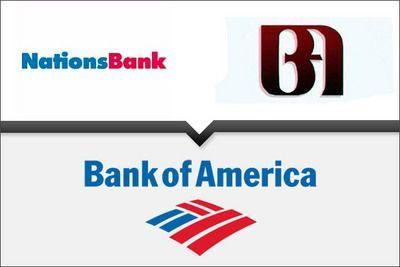 Merger Logo - Bank of America. Evolution of company logos after a merger. Logos