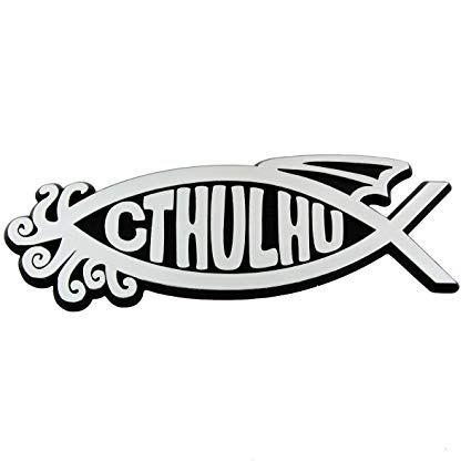 Cthulhu Logo - Cthulhu Fish Chrome Auto Emblem.25 x 2