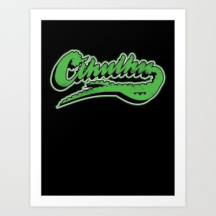 Cthulhu Logo - Cthulhu Baseball Logo Art Print