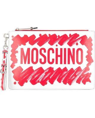 Brushstroke Logo - Moschino Moschino logo brushstroke clutch bag - Red from  Farfetch:Linkshare:Affiliate:CPA:US:US | more