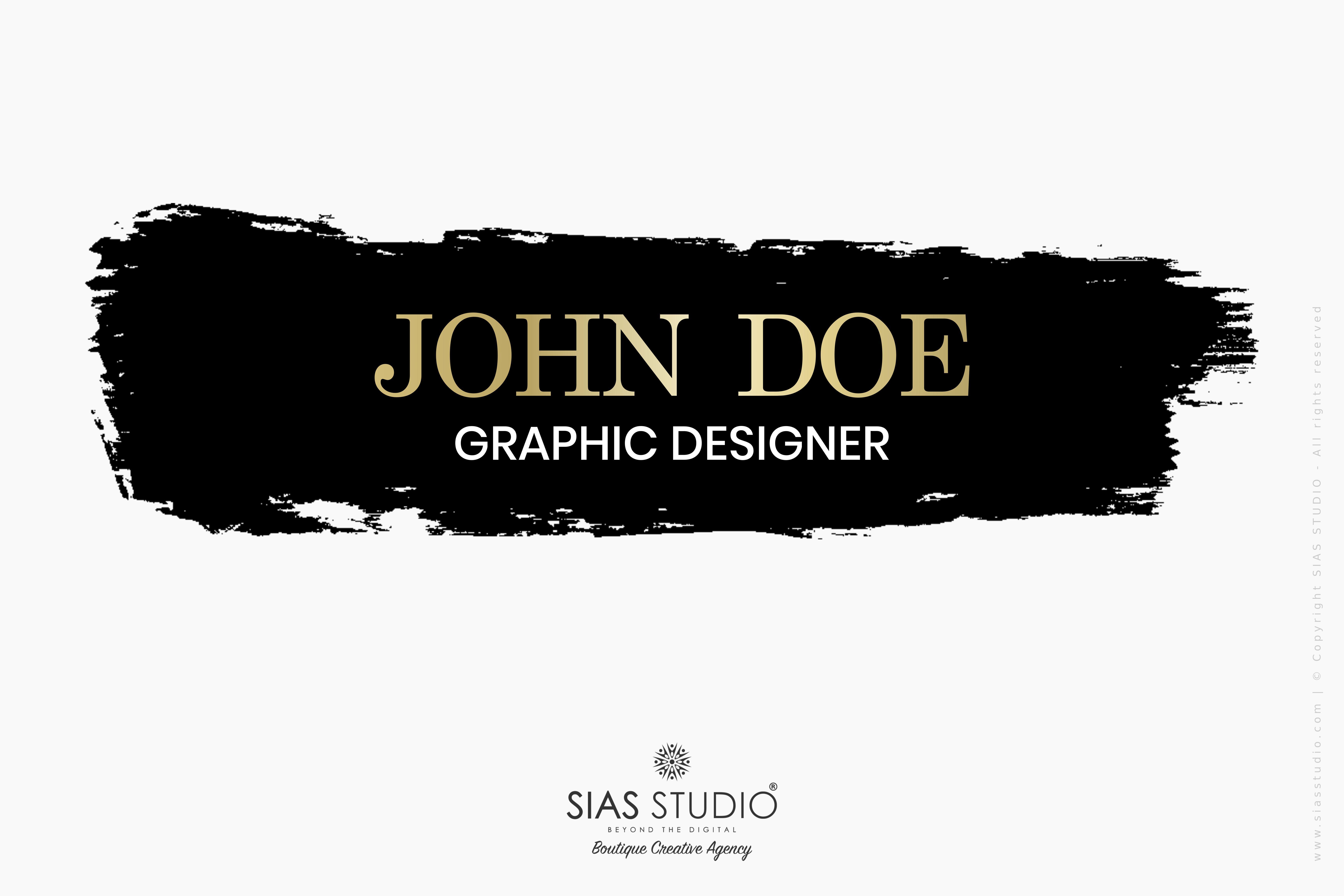 Brushstroke Logo - Branding package John Doe Design with black brushstroke
