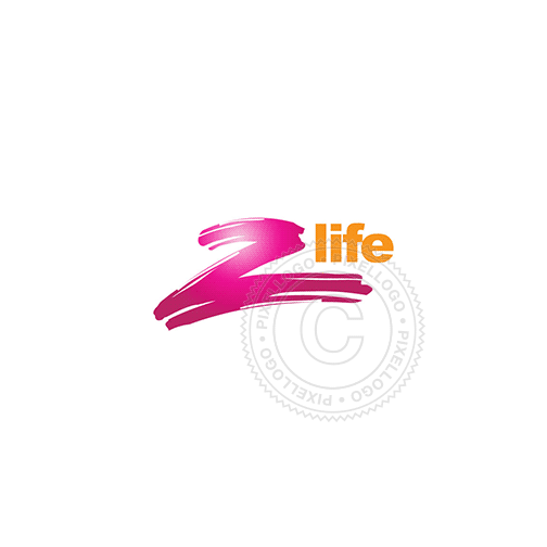 Painted Logo - Brush Painted Z Logo - z painted in pink brush stroke | Pixellogo