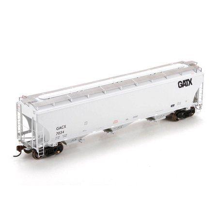 GATX Logo - Athearn HO Scale Trinity 3-Bay Covered Hopper Car GATX/Gray/Small Logo #7034