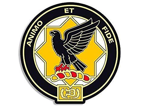 Cavalry Logo - 1st Cavalry Regiment Seal Ammo Et Fide Sticker (army logo)