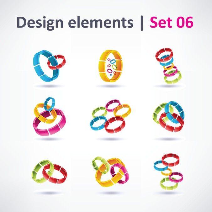 Three-Dimensional Logo - Exquisite Threedimensional Color Logo 01 | free vectors | UI Download