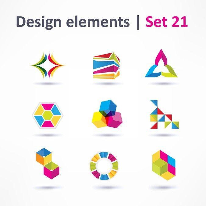 Three-Dimensional Logo - Beautiful Color Threedimensional Logo 03 | free vectors | UI Download