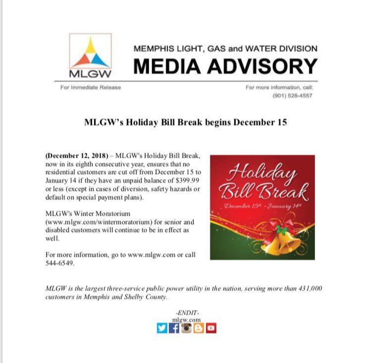 MLGW Logo - MLGW - #MLGW's Holiday Bill Break begins December 15