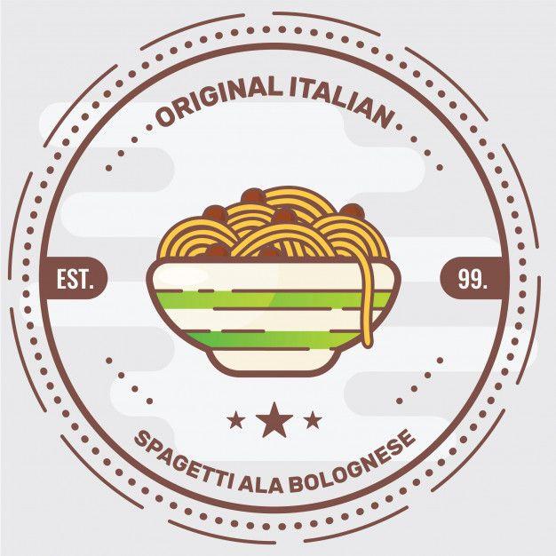 Pasta Logo - Italian pasta logo badge Vector | Premium Download