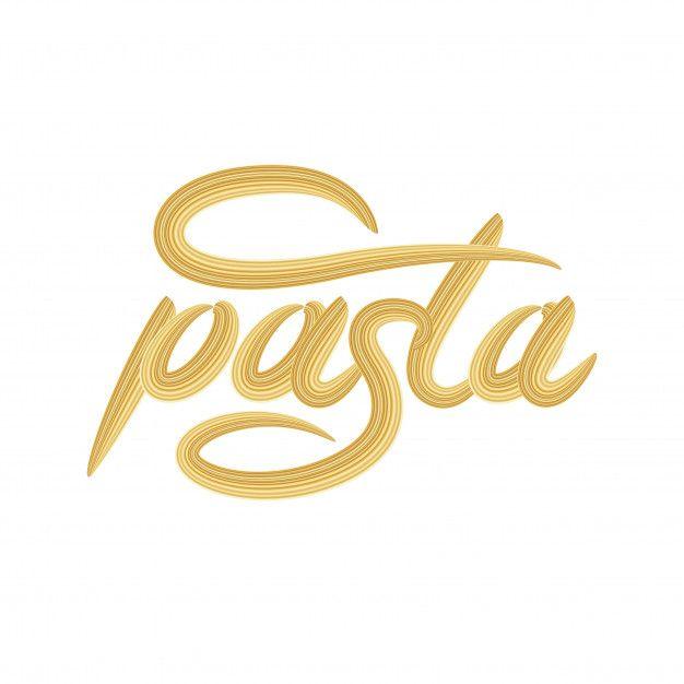 Pasta Logo - Pasta lettering logo design Vector