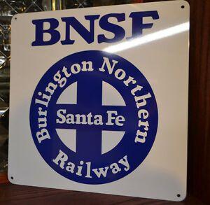 BNSF Logo - Details about BURLINGTON NORTHERN BNSF Sign Sante Fe RAILROAD Railway TRAIN  Locomotive LOGO