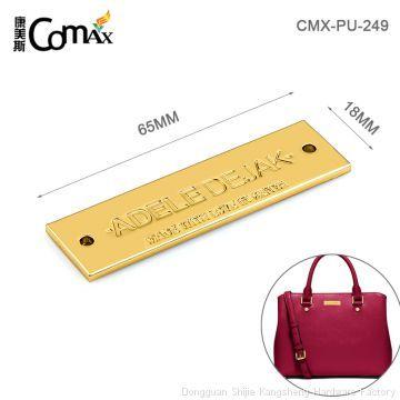 Plated Logo - Factory prices zinc alloy pearl gold plated logo plates for bags and clothes