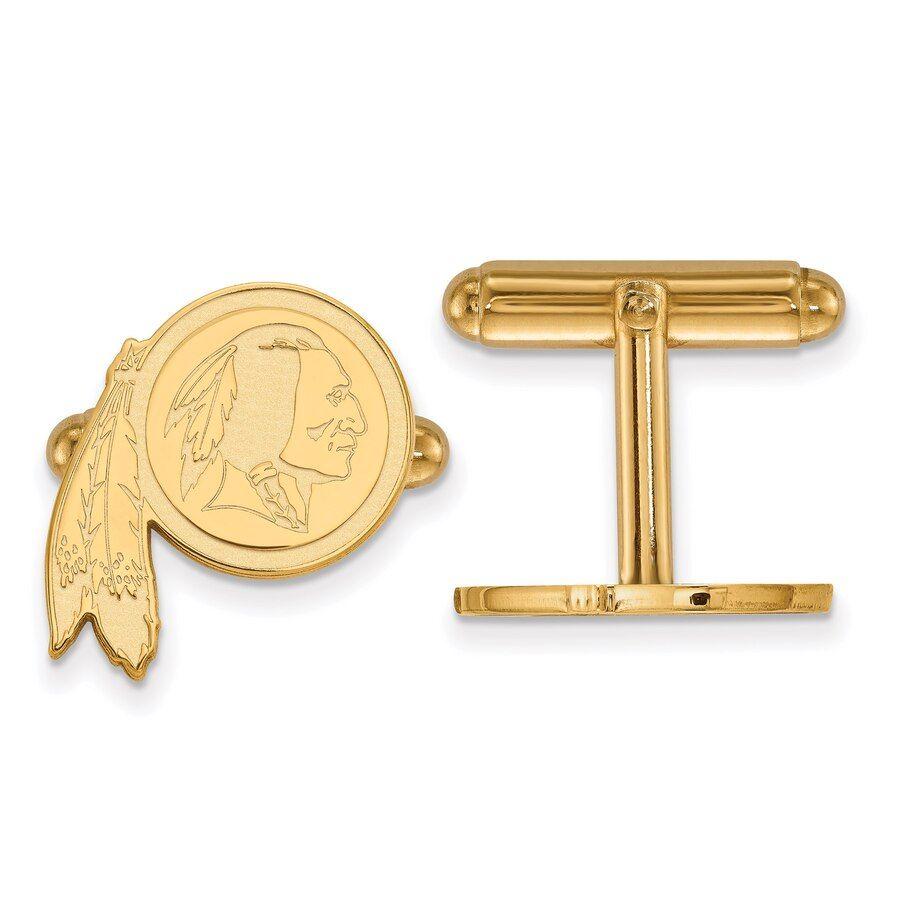 Plated Logo - Washington Redskins Gold-Plated Logo Cufflinks