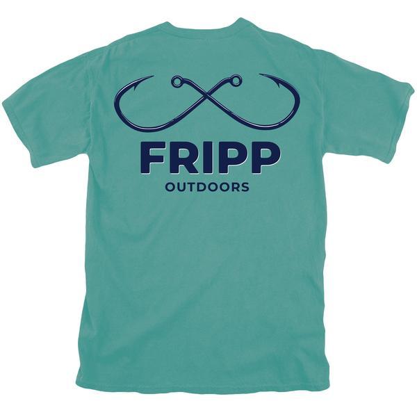 Hooks Logo - Fripp Outdoors Hooks Logo T Shirt. Seafoam. (Formerly Fripp & Folly)