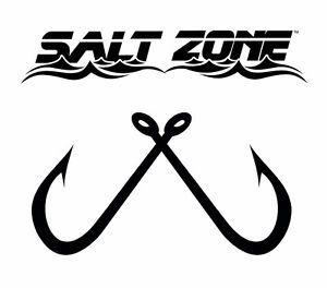 Hooks Logo - Salt Zone Logo Window decal sticker , reel, life, hooks fishing