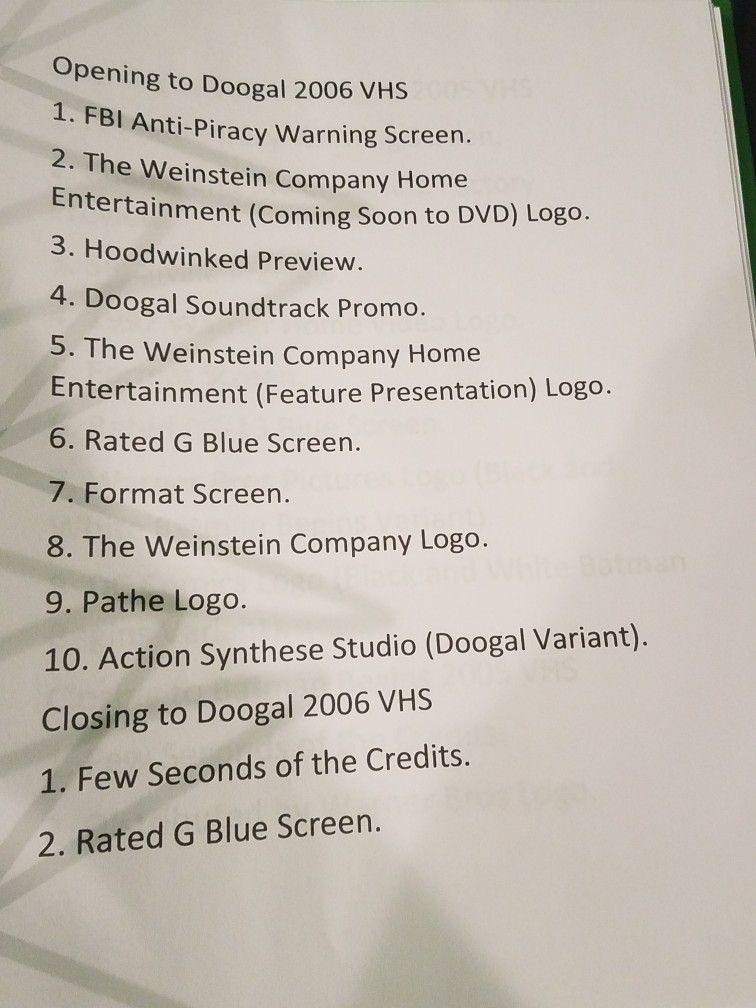 Doogal Logo - Doogal VHS Full Screen. The Weinstein Company VHS