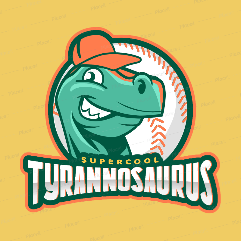 Dinosuar Logo - Baseball Logo Maker with Dinosaur Clipart 172d