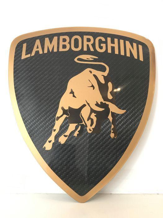 Lamborghini Logo - Lamborghini Logo Badge in Carbon Fiber - Catawiki