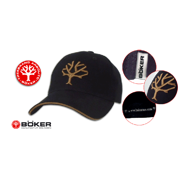 Boker Logo - Boker Tree Brand Logo Tan on Black Hat