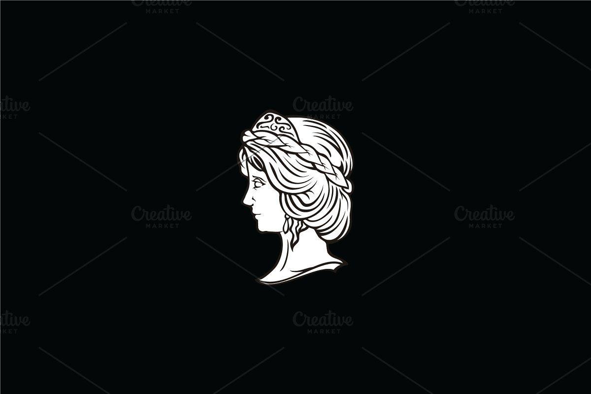 Sculpture Logo - Greek Goddess Head Sculpture Logo