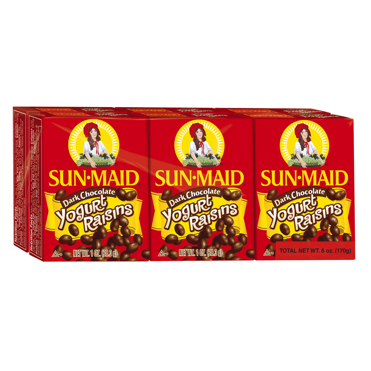 Sun-Maid Logo - Sun Maid Dark Chocolate Yogurt Raisins, 6 Count