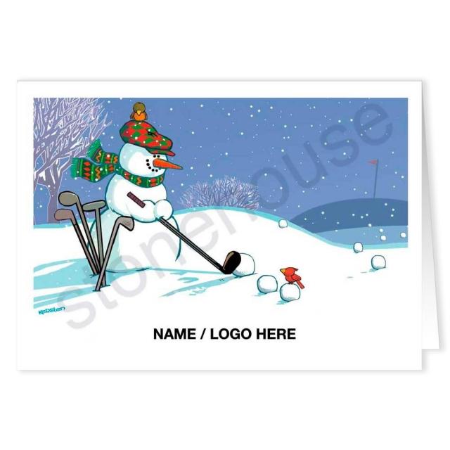 Snowman Logo - Stonehouse Collection: Golfing Snowman Logo Holiday Card