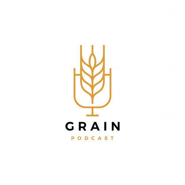 Grain Logo - Grain podcast logo icon for food blog video vlog channel Vector ...