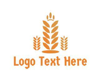 Grain Logo - Polygon Rice Grain Logo
