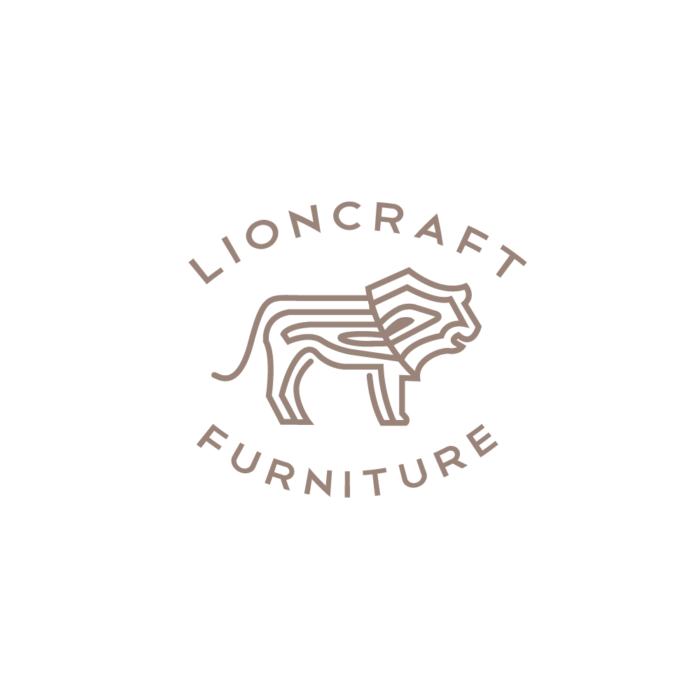 Grain Logo - Lioncraft Furniture—Lion Wood Grain Knot Logo Design