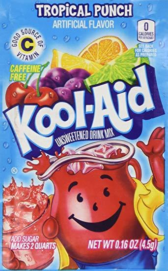 Kool-Aid Logo - Kool Aid Tropical Punch Unsweetened Soft Drink Mix, 0.16 Ounce Envelopes (Pack Of 48)