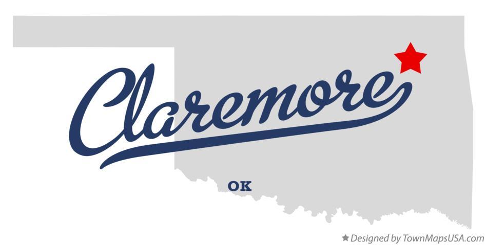 Claremore Logo - Map of Claremore, OK, Oklahoma