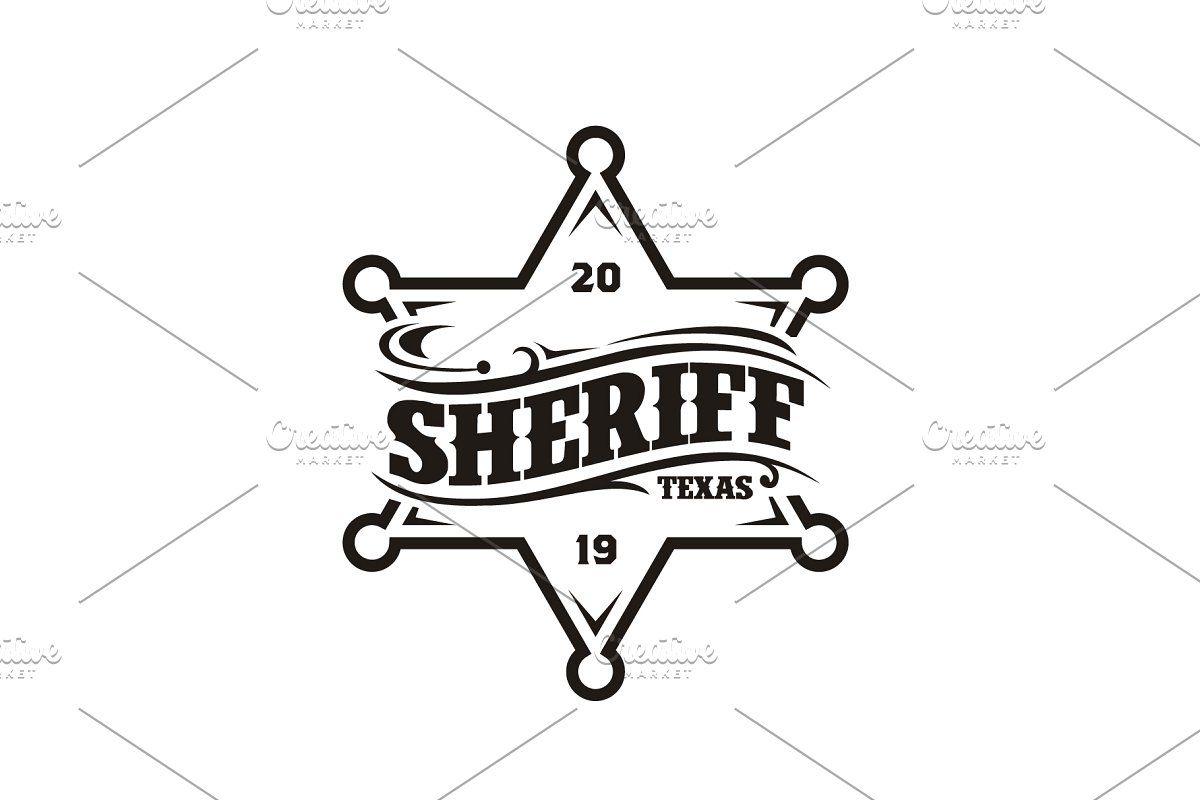 Sheriff Logo - Vintage Retro Sheriff Badge Logo