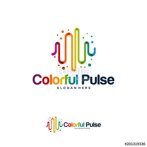 Pulse Logo - Colorful Pulse Logo minimalist vector, Colorful Pulse Icon