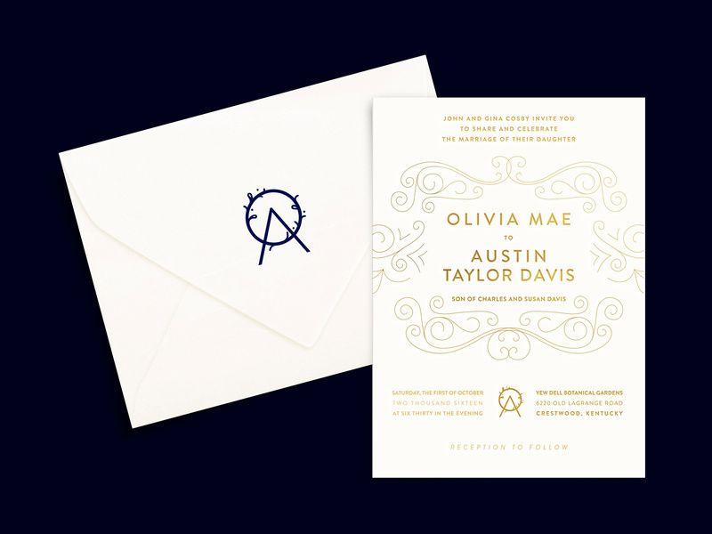 Invitation Logo - O A Wedding Invitation Logo Stamped Envelope