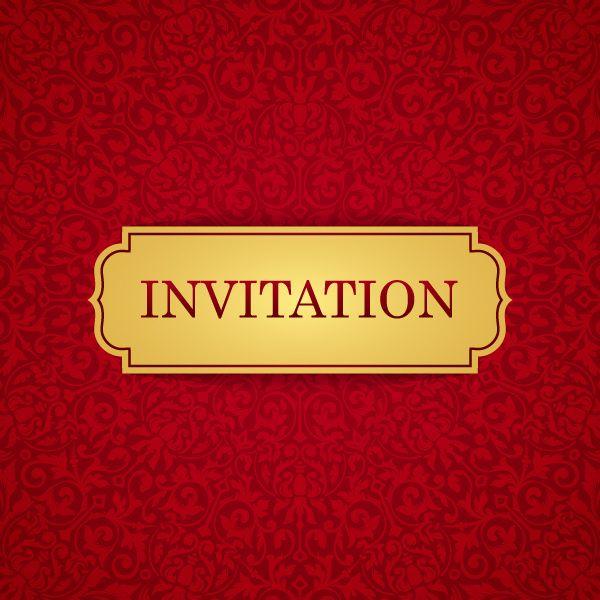 Invitation Logo - Red with golden invitation template vector 19 free download