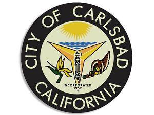 Carlsbad Logo - Details about 4x4 inch Round CARLSBAD California City Seal Sticker -decal  logo bumper ca