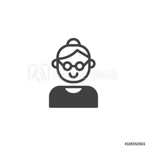 Grandma Logo - Grandmother icon vector, filled flat sign, solid pictogram isolated ...
