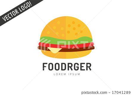 Hamburger Logo - Hamburger logo icon isolated on white. Fast food restaurant object ...