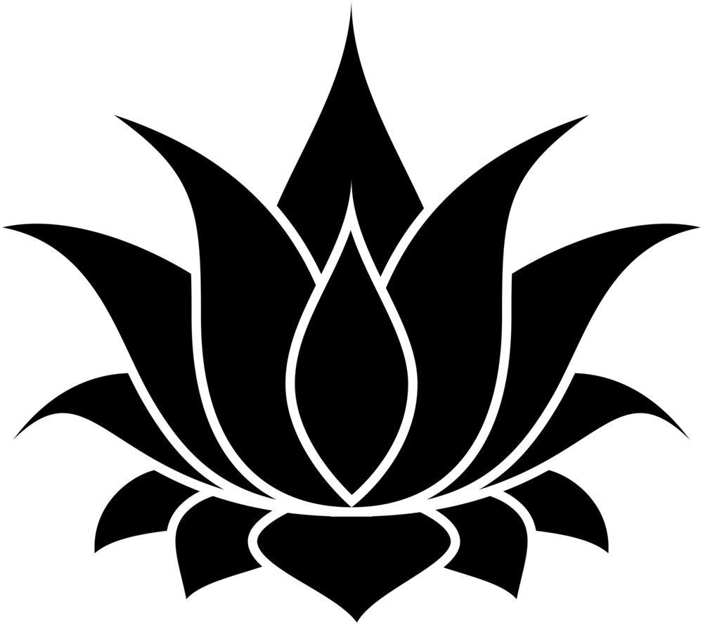 Black and White Flower Logo - The Lotus
