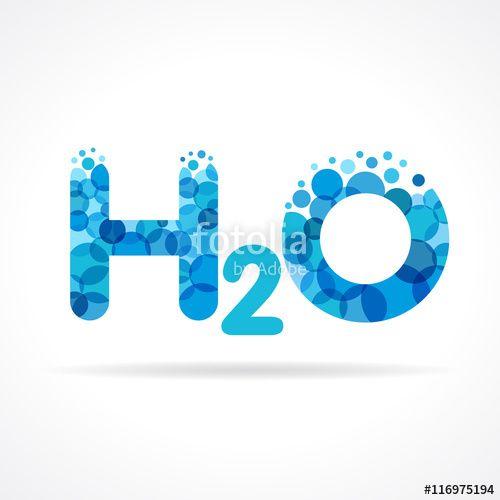 H20 Logo - H2O water logo. Chemical formula for water drops H2O shaped vector ...