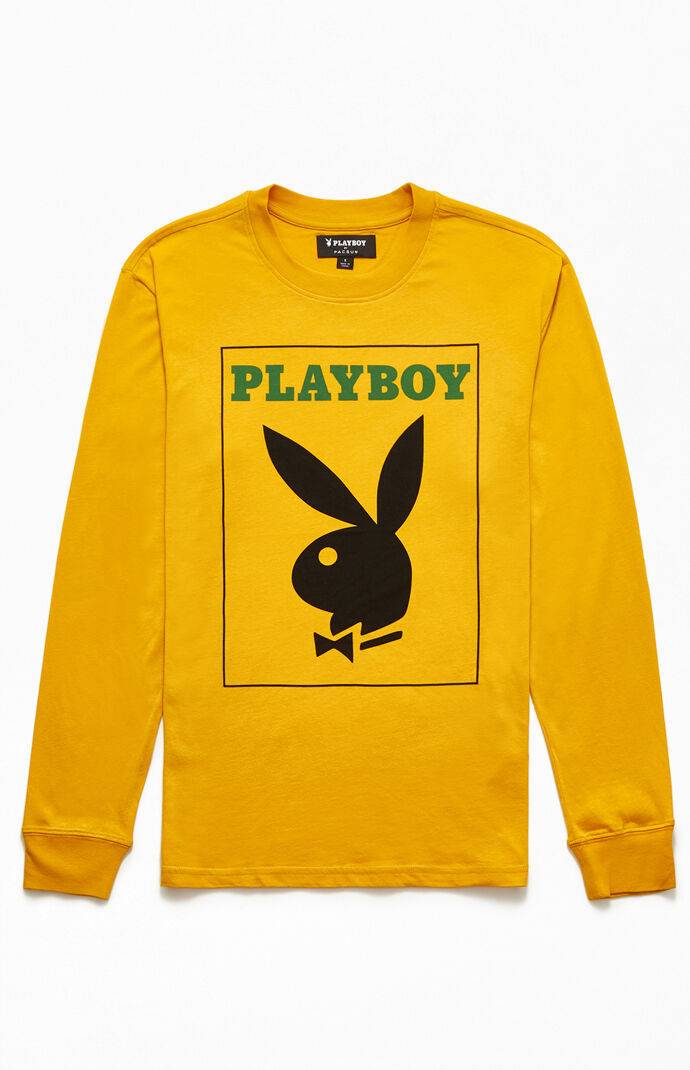 Y-box Logo - Playboy Box Logo Long Sleeve T Shirt