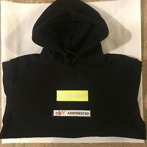 Y-box Logo - Details about SUPREME BOX LOGO HOODED SWEATSHIRT HOODIE BLACK LIME LARGE L  IN HAND SHIPS FAST