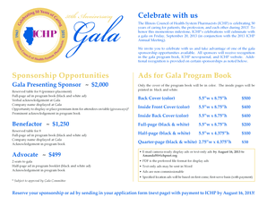 ICHP Logo - Fillable Online Sponsorship Opportunities Ads for Gala Program Book ...